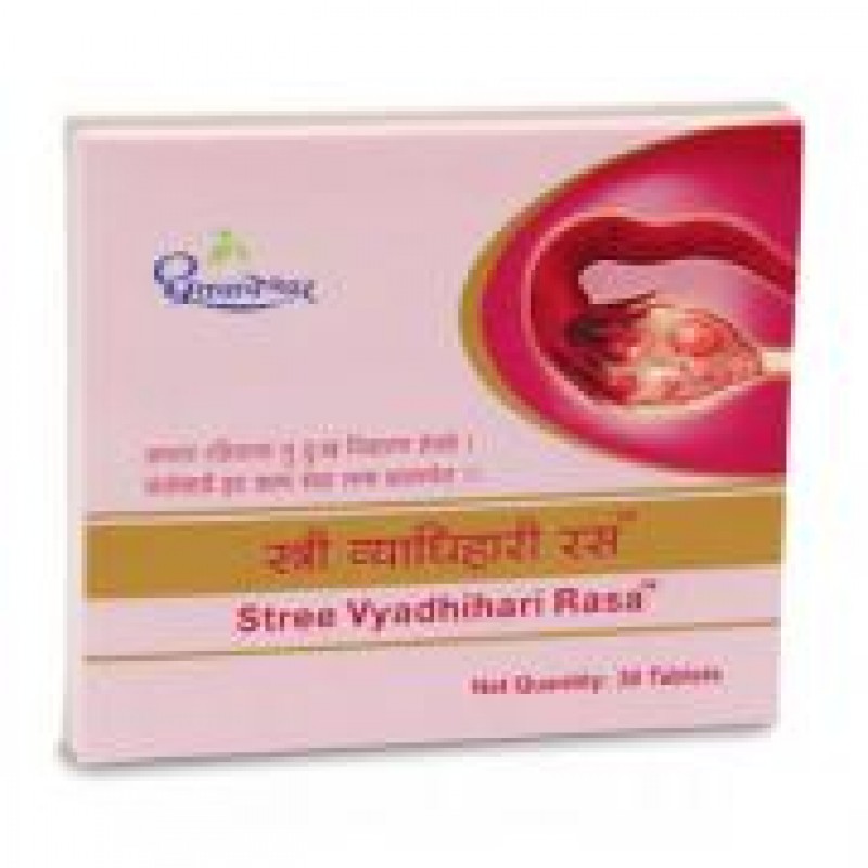 	 Стри Вьядхихари Раса, для репродуктивной системы (Stree Vyadhihari Rasa, Dhootapapeshwar) 30 табл Производитель:Индия