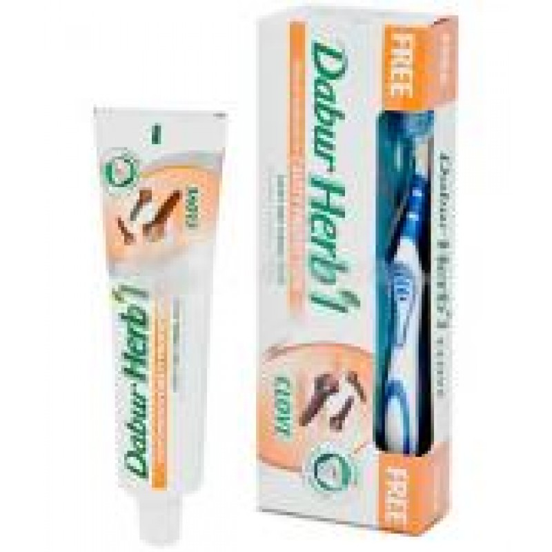 	 Зубная паста DABUR HERB`L CLOVE Гвоздика + зубная щетка, 150 гр.