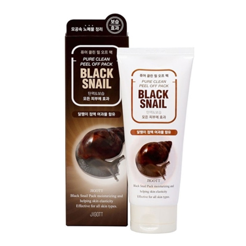 Jigott Black Snail Pure Clean Peel Off Pack Очищающая маска-плёнка с муцином черной улитки