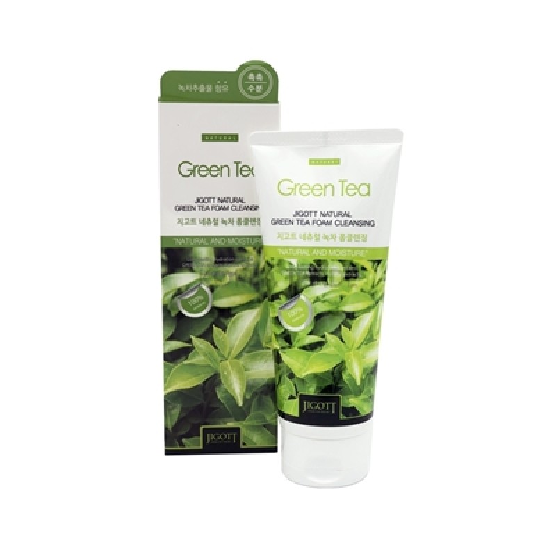 Jigott Natural Green Tea Foam Cleansing Пенка для умывания с экстрактом зеленого чая