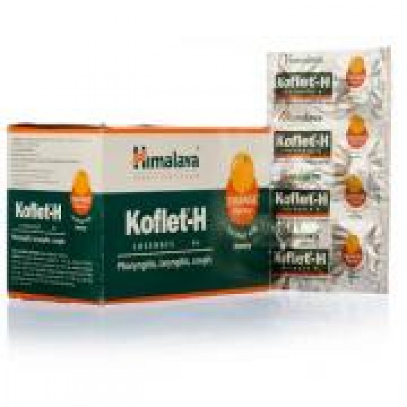 	 Koflet Кофлет Леденцы от кашля и боли в горле со вкусом имбиря Himalaya Herbals 6 шт.