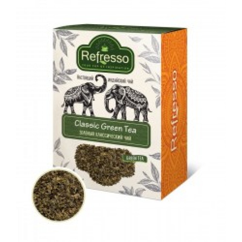 Classic GREEN TEA, Refresso (Зеленый классический Чай, Рефрессо), 100 г.