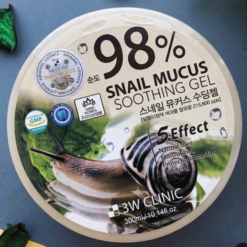 3W CLINIC Гель универсальный УЛИТОЧНЫЙ МУЦИН Snail Soothing Gel 98%, 300 гр