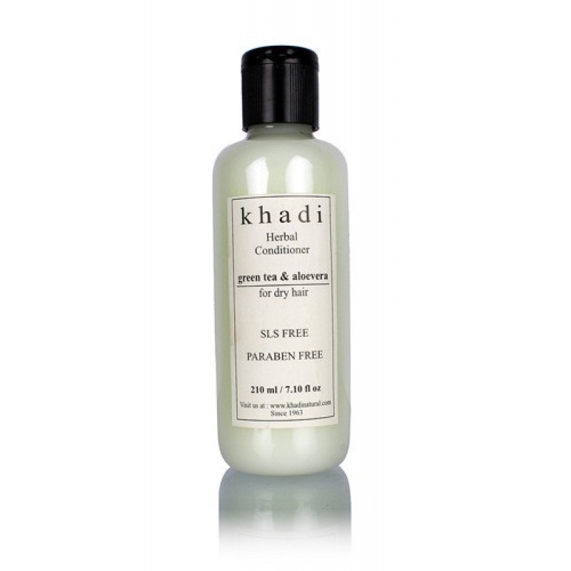 Кондиционер для волос Кхади Khadi Herbal Green Tea, Aloevera Hair Conditioner- SLS, Paraben Free 210 мл