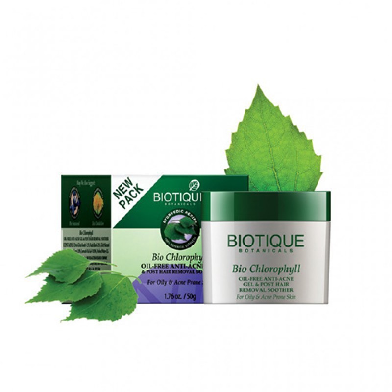 Гель для лица Био Хлорофилл, Biotique Bio Chlorophyll Oil Free Anti-Acne Gel 50 гр.